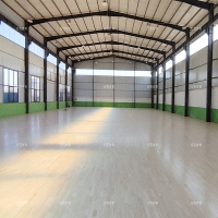 寧晉寧營體育籃球館木地板完工